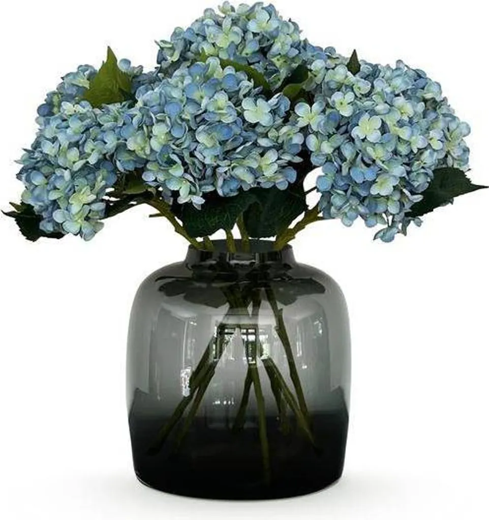 Ortensie Blu Artificiali 8 Rami 52cm - Decorazione Casa e Eventi