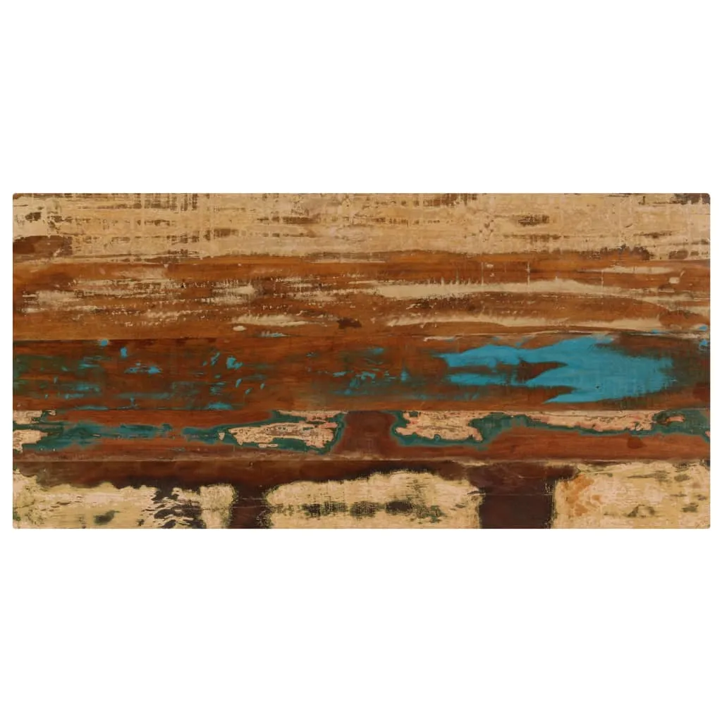 Tavolino 100x50x35 cm in legno di recupero e acciaio - 3