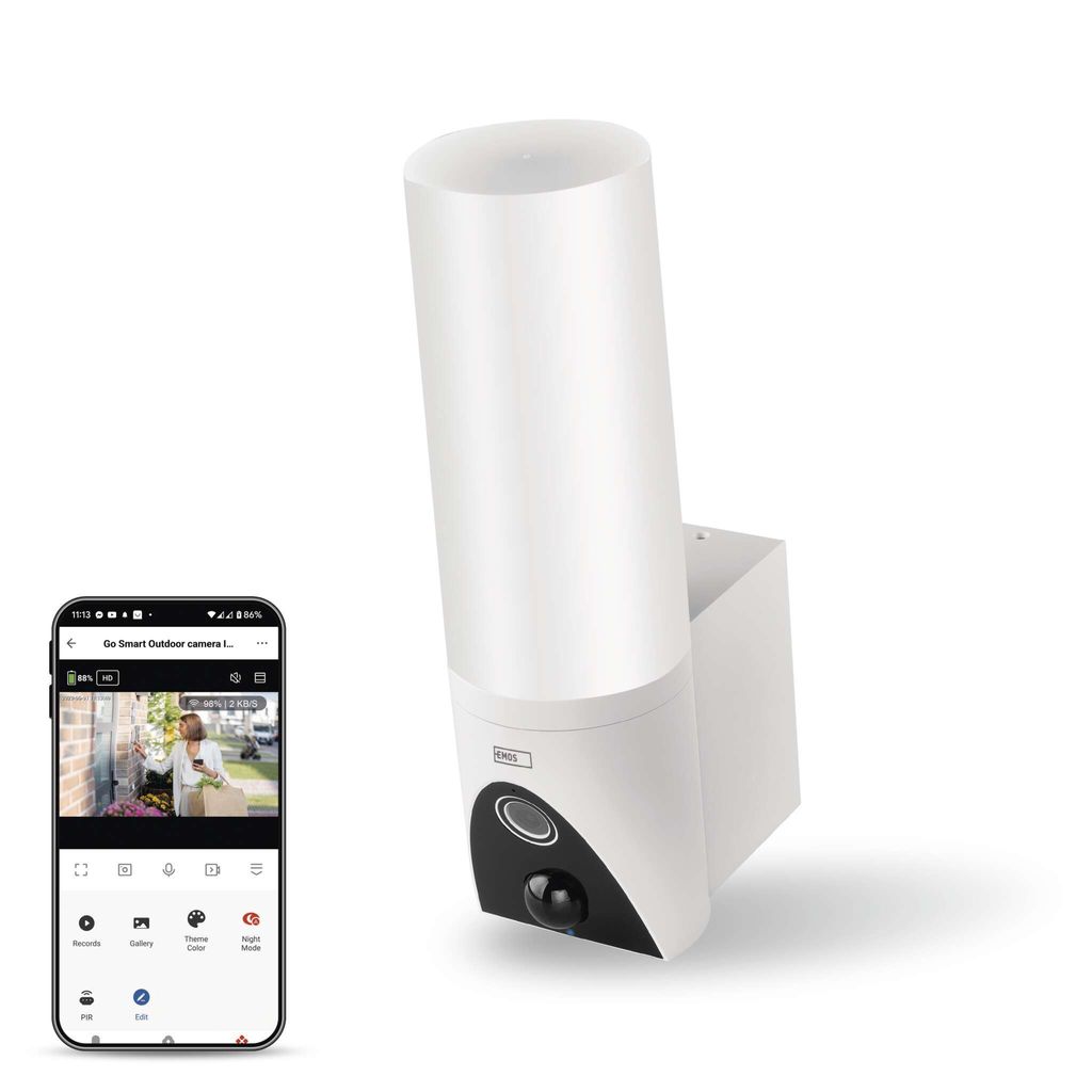 EMOS GoSmart Biela vonkajšia otočná kamera s WiFi a svetlom Obrázok produktu 2