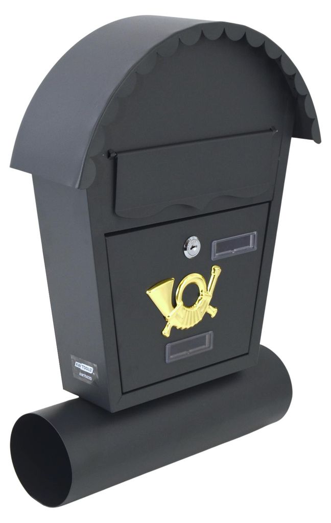 Briefkasten mit Zeitungsrolle, Anthrazit, 370x470x100mm
