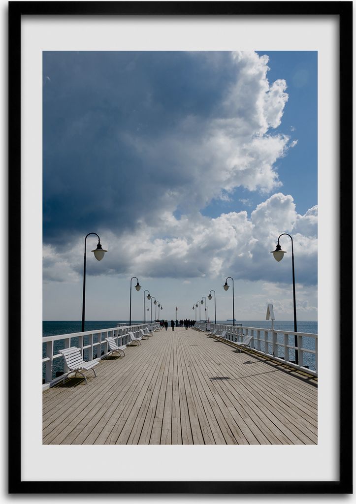 Bild - Bilderrahmen - 50 cm x 70 cm - MDF - Rahmen - Wandkunst Pier in Orłowo