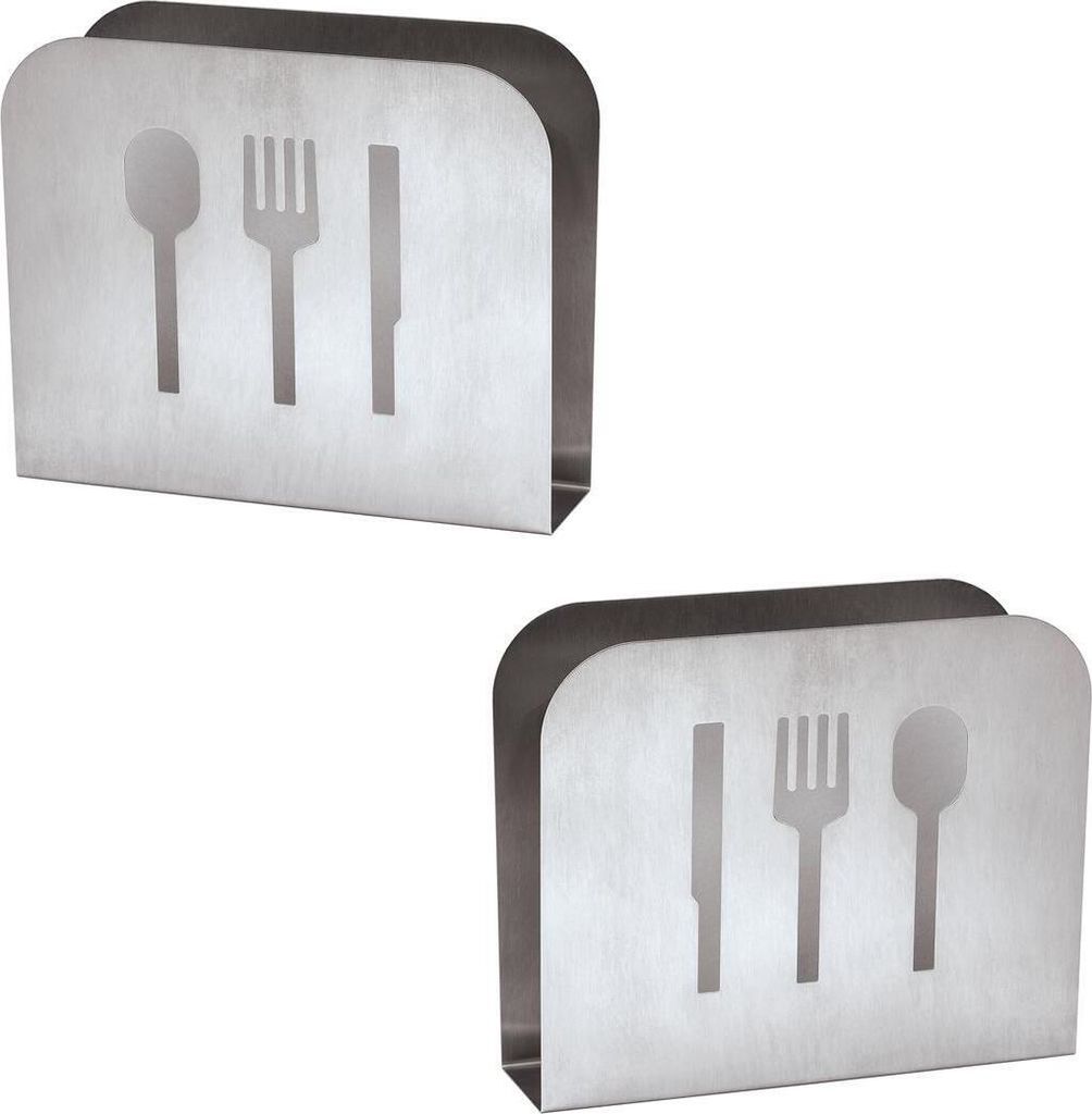 2er Set - Serviettenhalter aus Edelstahl | Serviettenablage für Tisch, Küche, Bar, Gastronomie | Serviettenständer, langlebig | Serviettenspende...