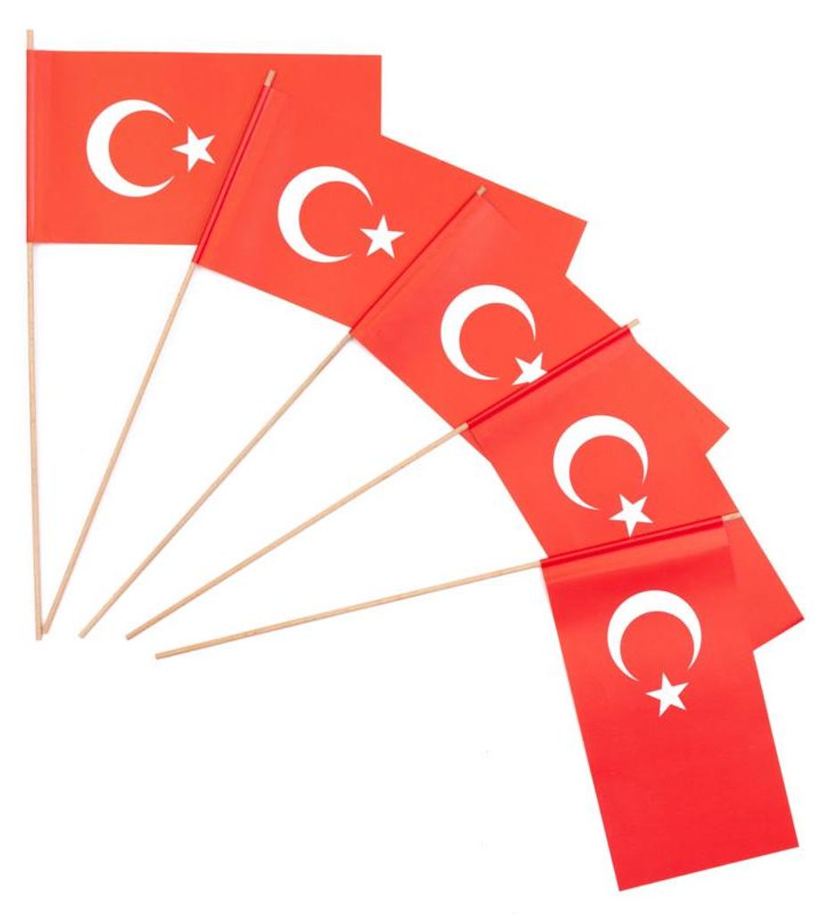 Papierfähnchen Türkei 50 Stück