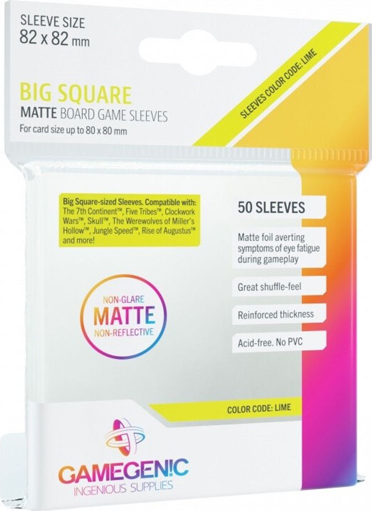 Gamegenic - Matte Board Game Sleeves Big Square (82 x 82)