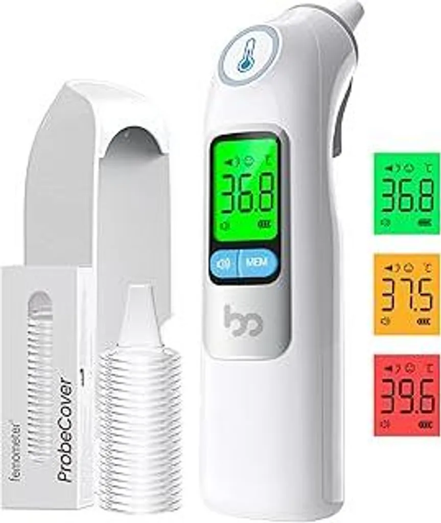 Termometro Auricolare Alta Precisione - 30 Memorie - Kit Febbre