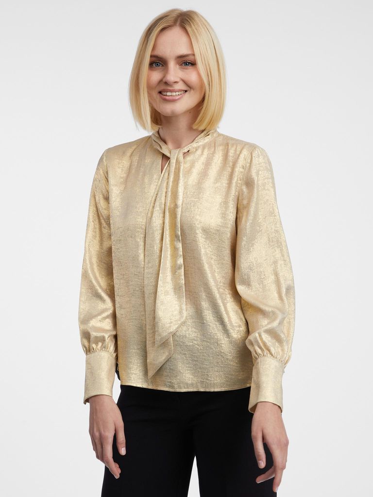 Orsay Damen Satinbluse in Goldfarbe 600255084000__38