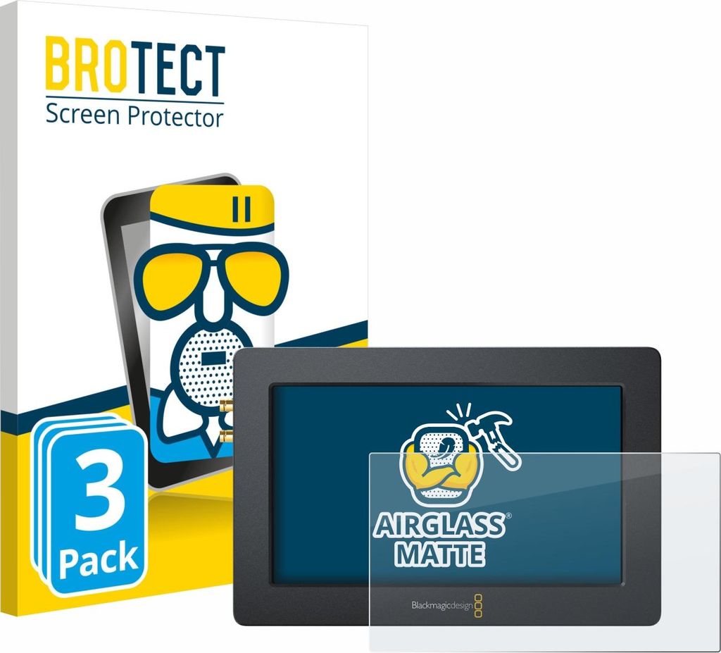 3x BROTECT Entspiegelungs Schutzglas für Blackmagic Design Video Assist (5.0) Schutzfolie Panzer Folie Glas Display Schutz matt