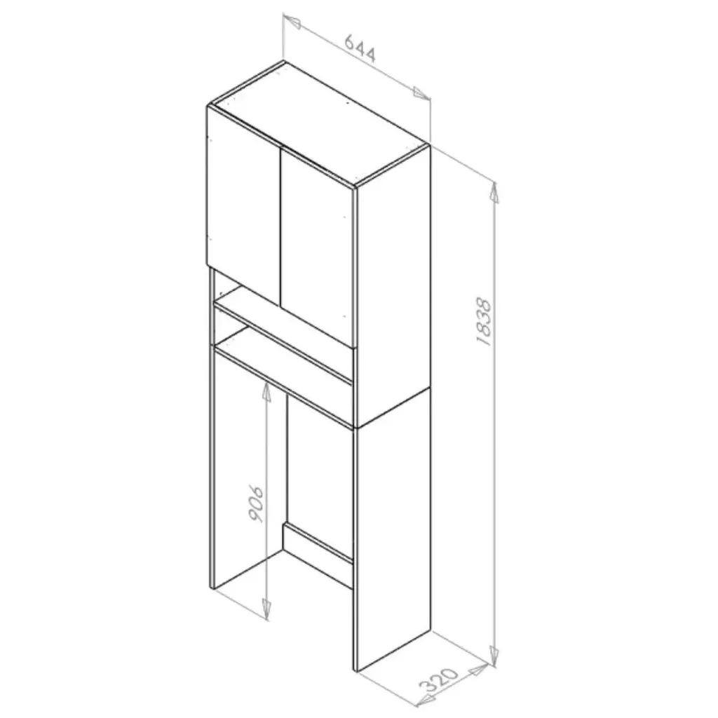 Armadio lavatrice 4 ripiani colonna bagno alta qualità 190cm - 3
