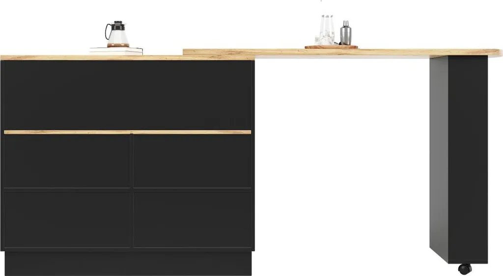 Table de cuisine rotative bicolore pour petit espace et studio - 15