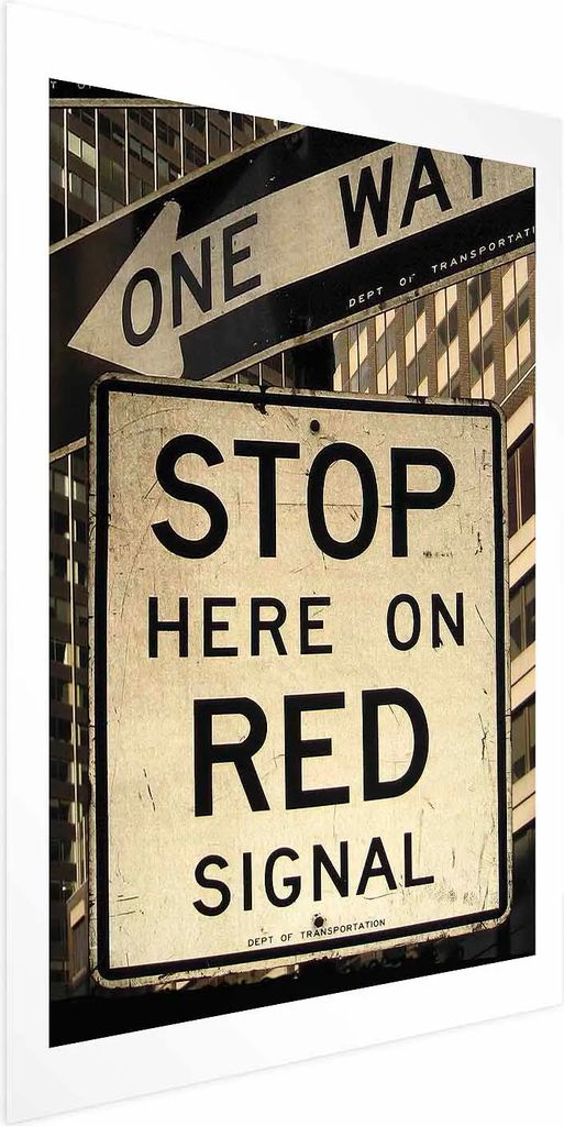 Posterpapier Poster - Road Signs 21x30 cm Text m-C-0326-ao-a