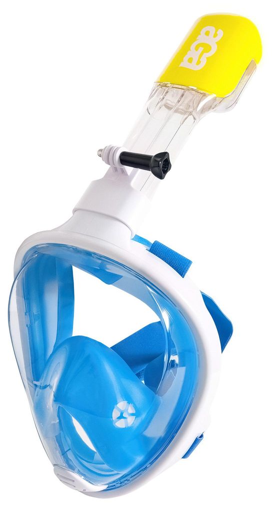 Aga Masque de plongée S/M bleu-blanc avec tuba pliable, Image du produit 
