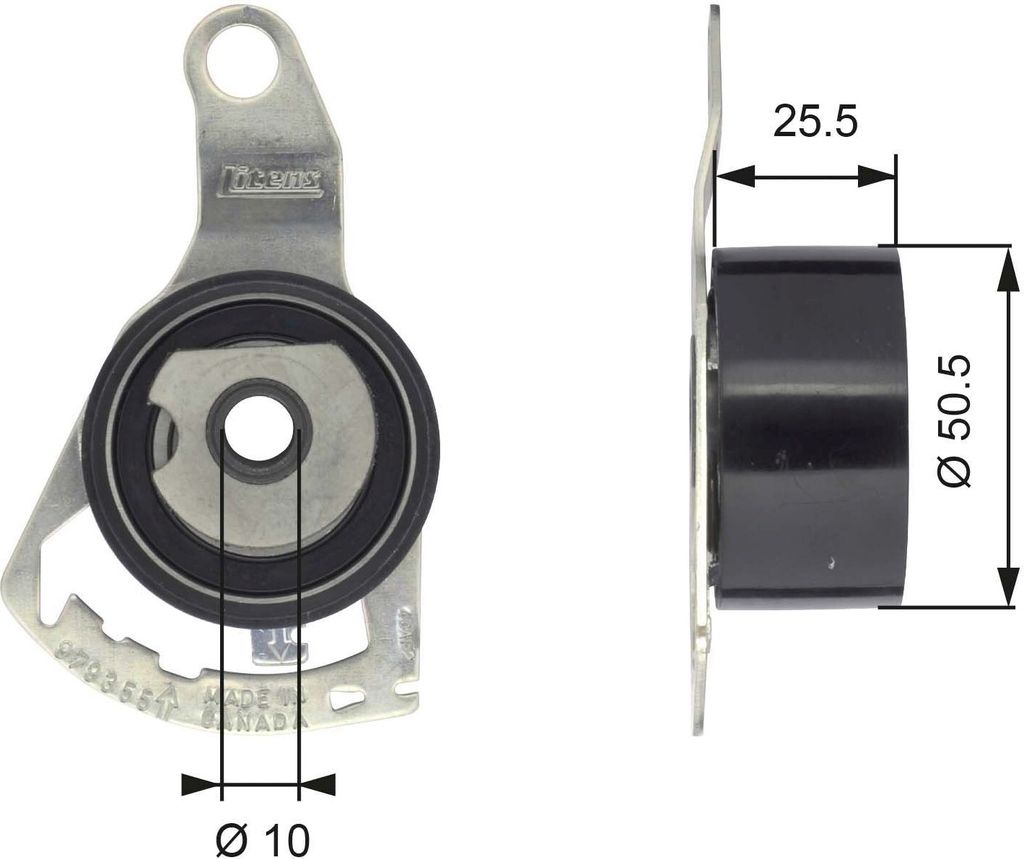 GATES T43056 Spannrolle Zahnriemen Ø50,5mm