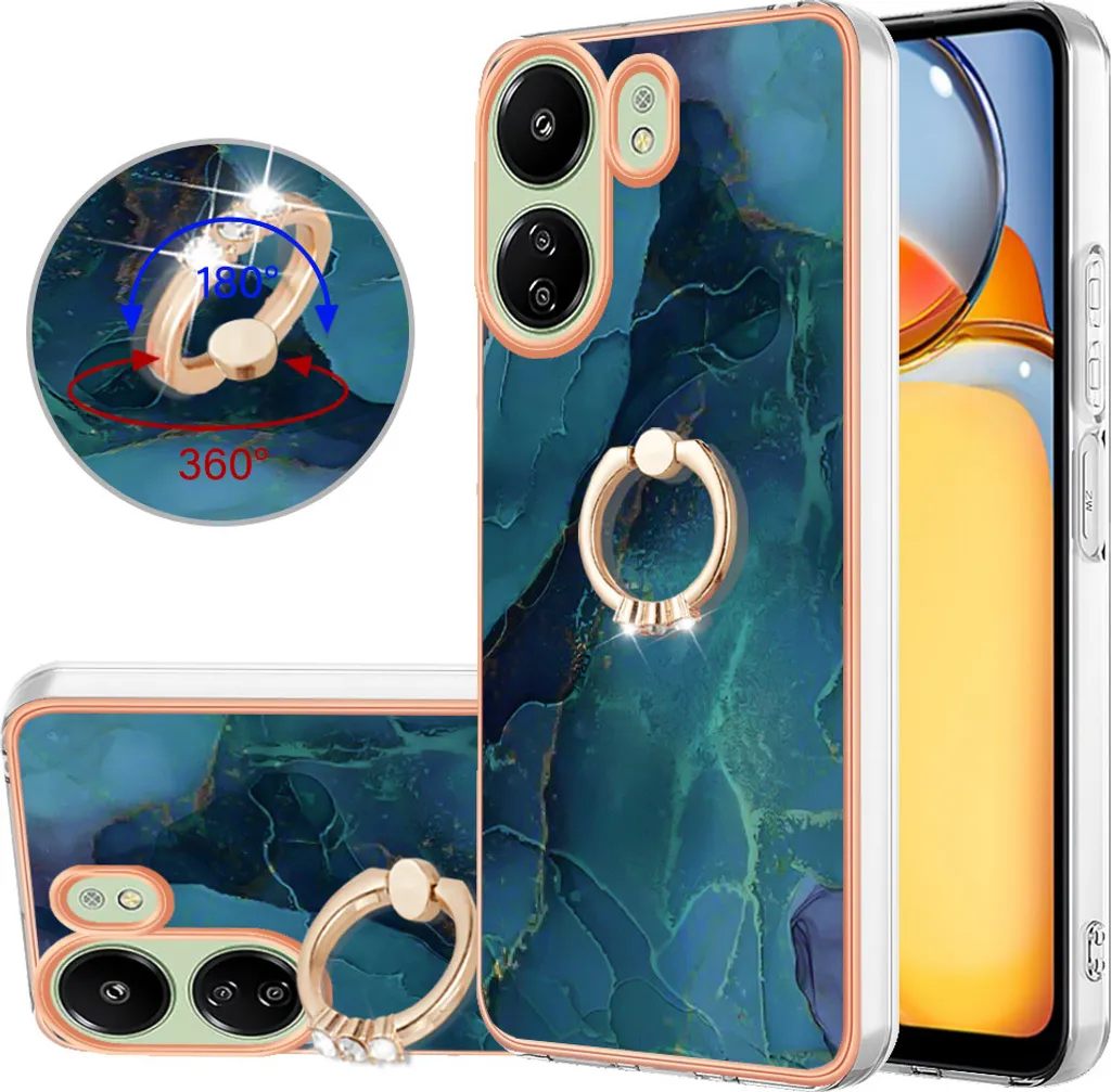 Cover Protettiva Xiaomi Redmi 13C e Poco C65 Silicone con Ring Holder