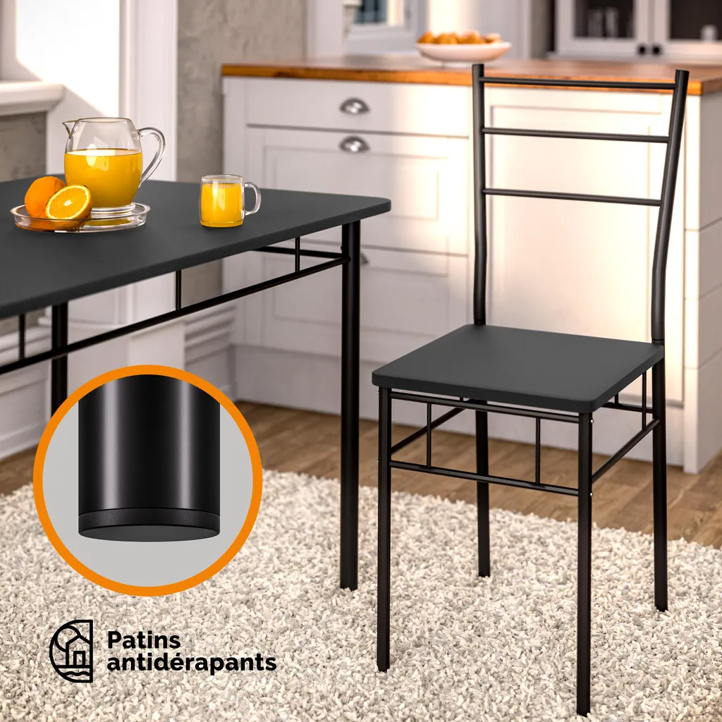 Coin Repas Complet pour Cuisine : Table et 4 Chaises Gain de Place LEO - 3