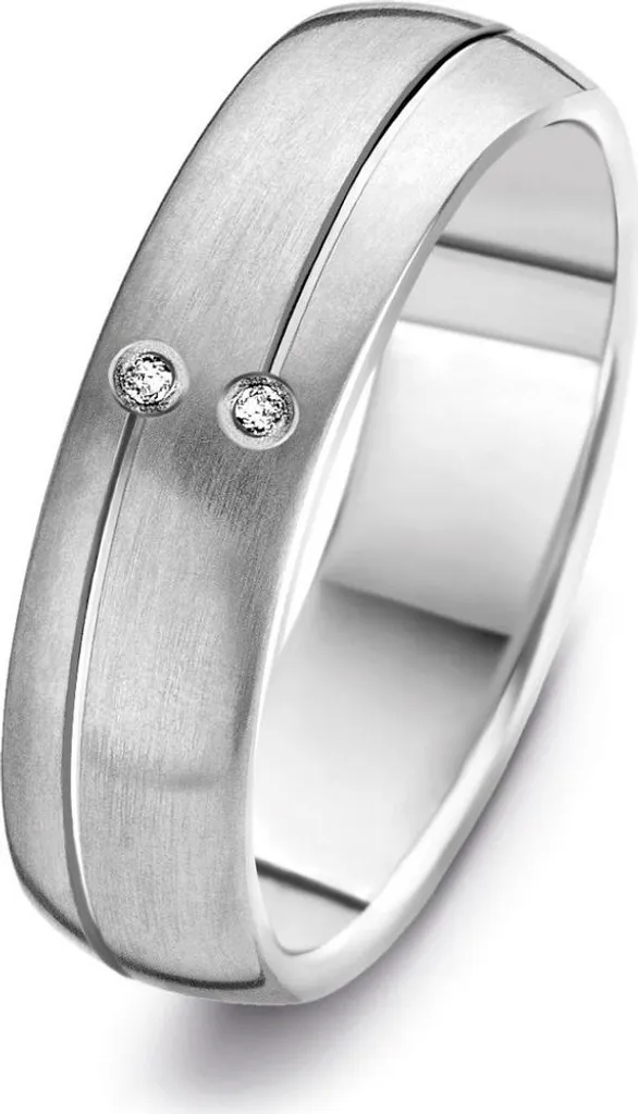 Bague Titane Femme Anti-Allergie et Diamants Durable Danish Design 60