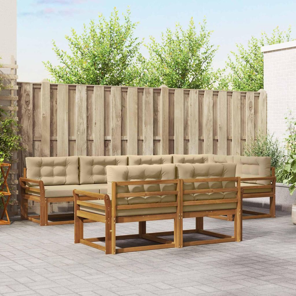 Outdoor-Sofagarnitur mit Kissen (7 pcs)- CLORIS - Natur und Beige - Gartensofas C160