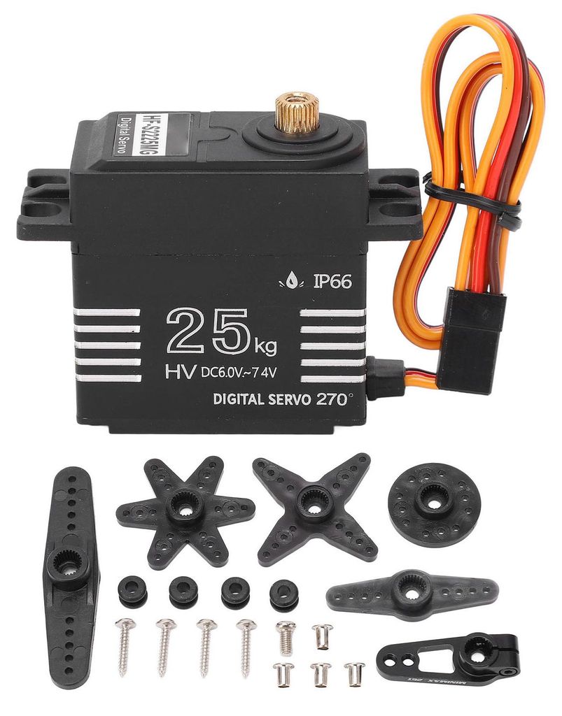 HOBBYFANS 25 kg Edelstahlgetriebe High Torque Servo Wasserdicht Digital für 1:8 1:10 RC Car Boat Robot