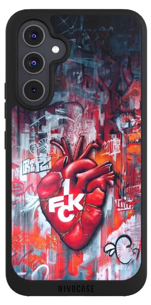 NIVOCASE Handyhülle für Samsung Galaxy A54 5G Hülle NIVOpure Case Schwarz 1. FC Kaiserslautern 1. FCK Herz