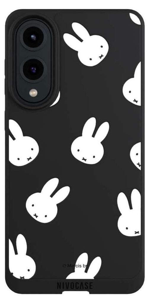NIVOCASE Handyhülle für Samsung Galaxy S25 Edge Hülle NIVOpure Case Schwarz Muster transparent Miffy