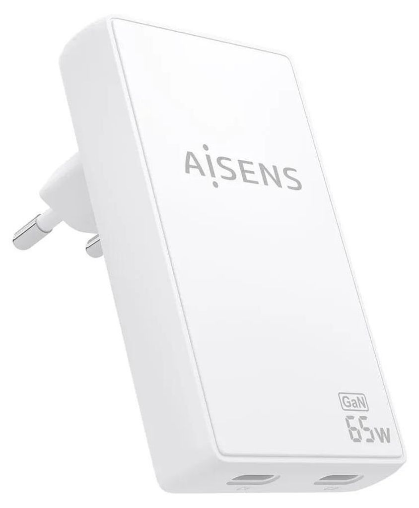 AISENS ASCH-65W2P077-W, Drinnen, AC, 20 V, Weiß