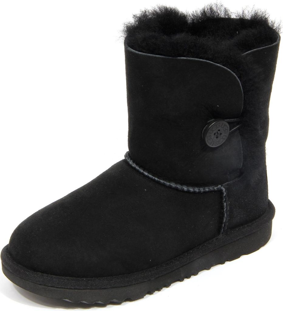 G4352 stivale bimba girl UGG BAILEY BUTTON schwarz Wildleder Stiefel