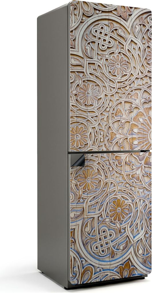 Aufwendig geschnitztes Muster – Magnetische Kühlschrank Abdeckung – Dekorfolie magnetisch Küche – Kühlschrank Magnet Deko – selbstkleben...