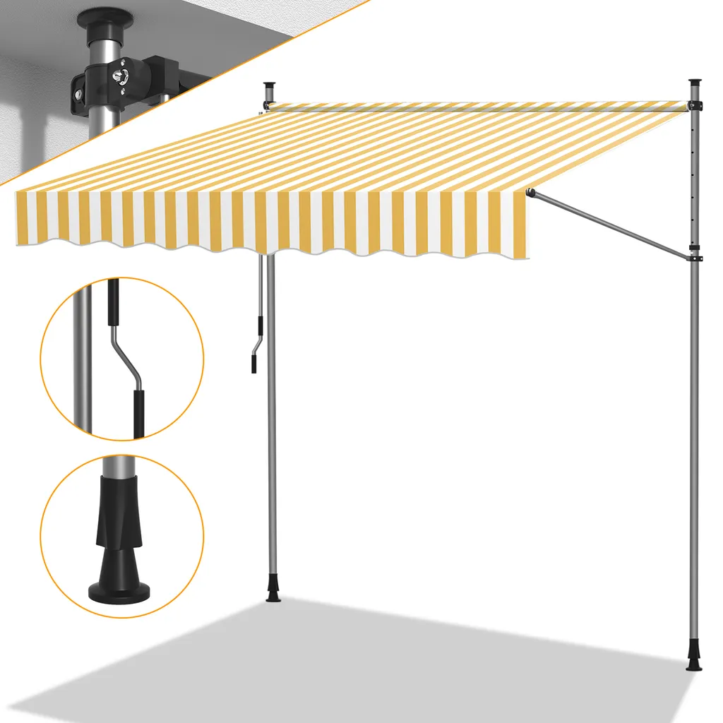 Tenda da Sole con Morsetti Jopassy 3,5m | Installazione Fai-da-te Facile