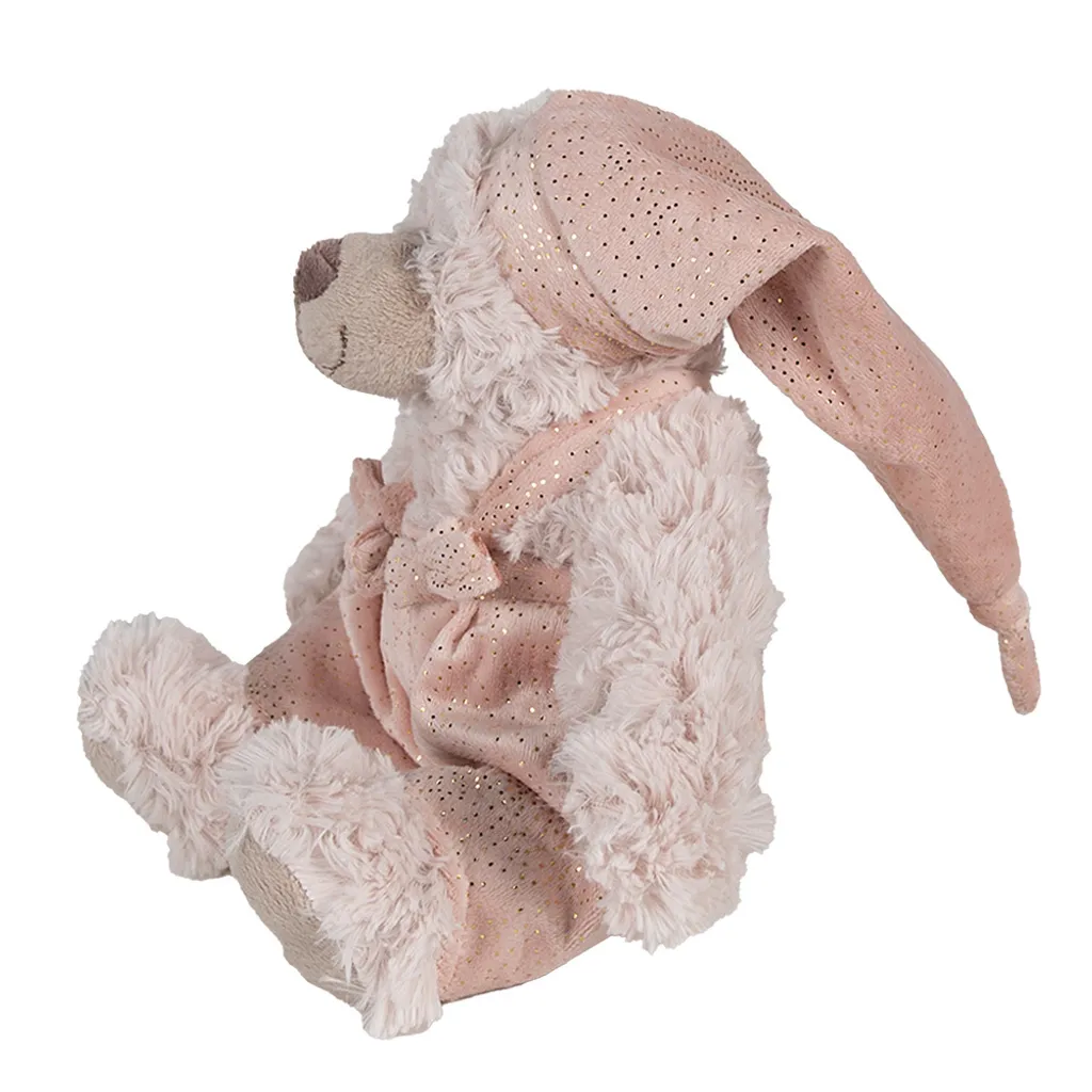 Peluche Ours rose Clayre & Eef 22 cm - Texture douce et look rétro - 2
