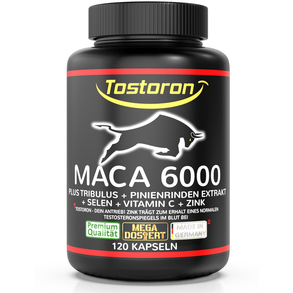 Tostoron MACA 6000 EXTRA STARK + HOCHDOSIERT - 120 Kapseln Produktbild 