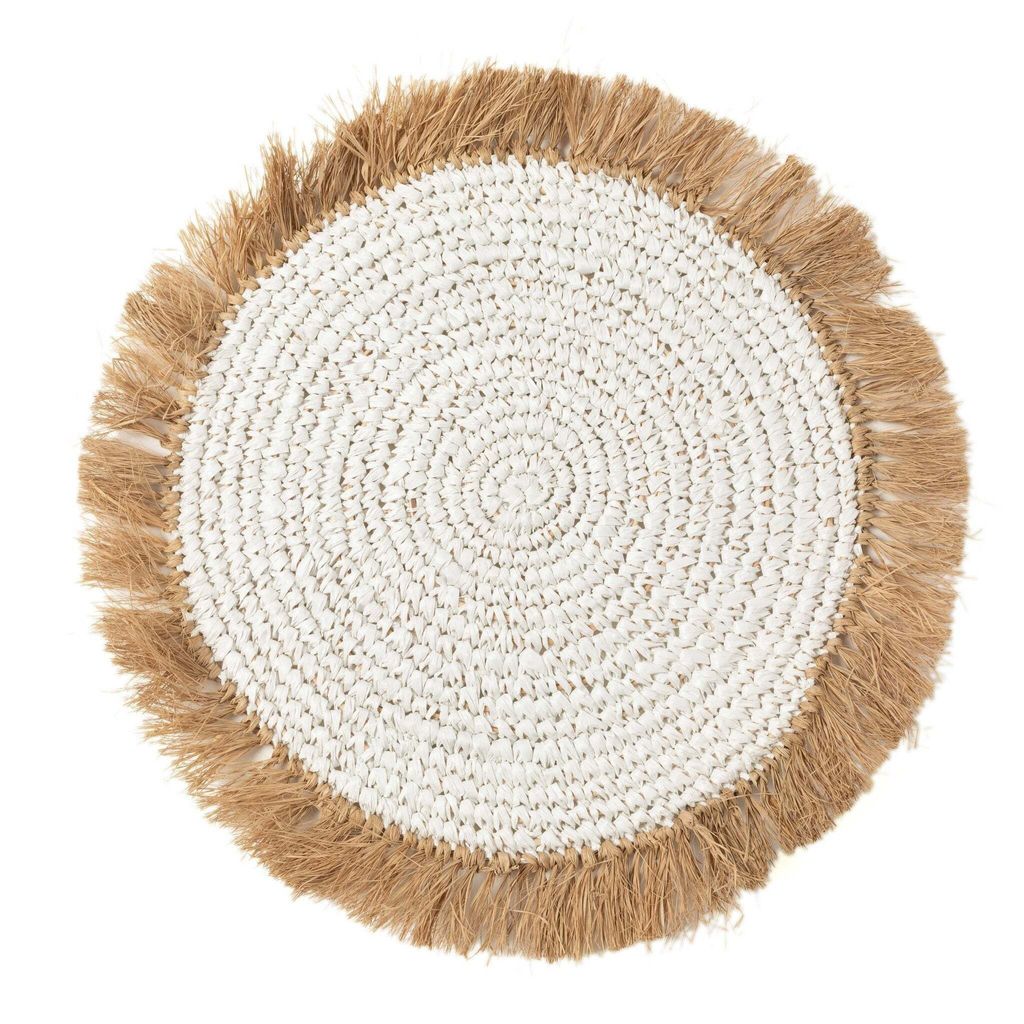 Bazar Bizar Das Water Hyacinth Raffia Platzdeckchen - Weiss Natur