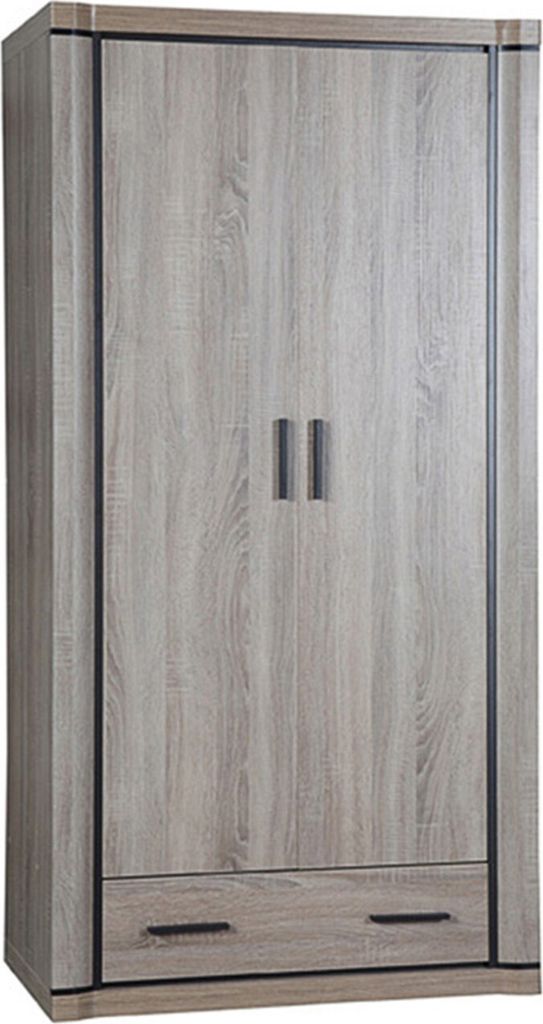 Bettso Kleiderschrank Eleganter Kleiderschrank mit viel Stauraum Vielseitiger Kleiderschrank mit Flügeltüren 1 Schubladen DALLAS Truffle oak