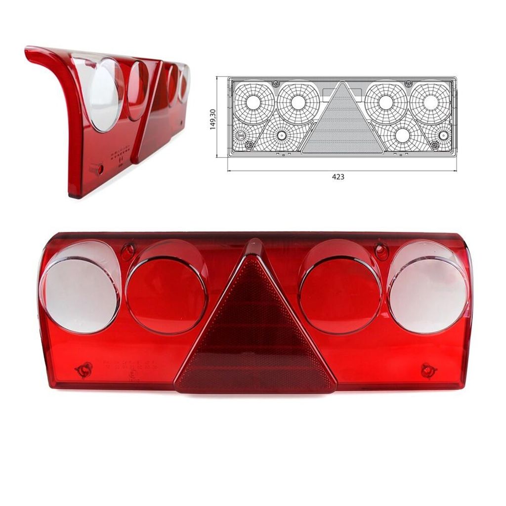 2 x Schmitz Verre de feu arrière Europoint Remorque Camion Image du produit 