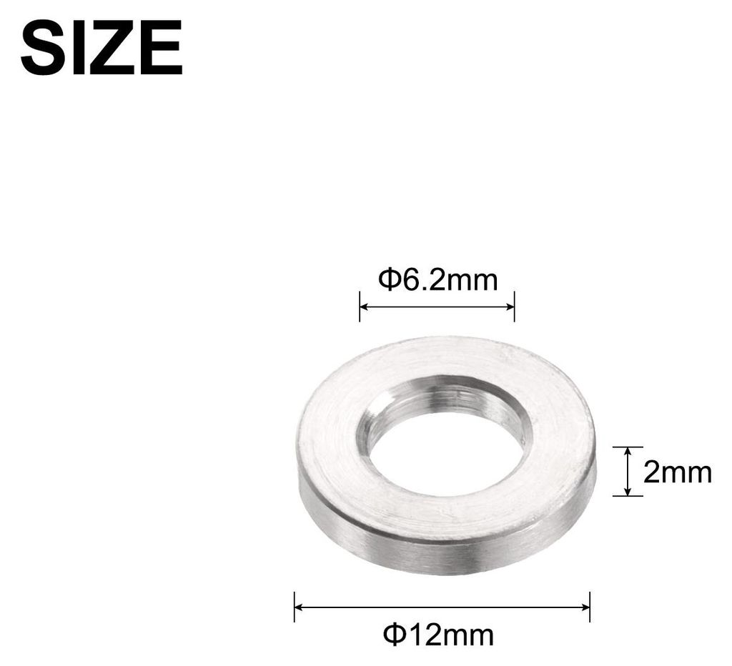 12 Stš¹ck Edelstahl-Abstandshalter 6,2 mm Bohrung x 12 mm Au?endurchmesser x 2 mm L?nge Schraubenbuchse Blankes Finish Runder Metall-Distanzhš¹...