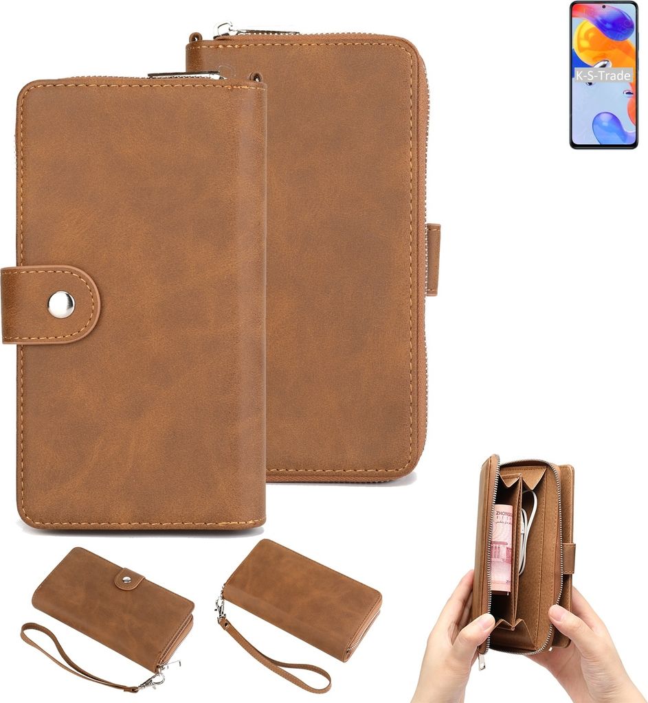 K-S-Trade Handyhülle Schutzhülle kompatibel mit Xiaomi Redmi Note 11 Pro 5G Global & Portemonnee Tasche Handytasche Case Etui Geldbörse Wallet