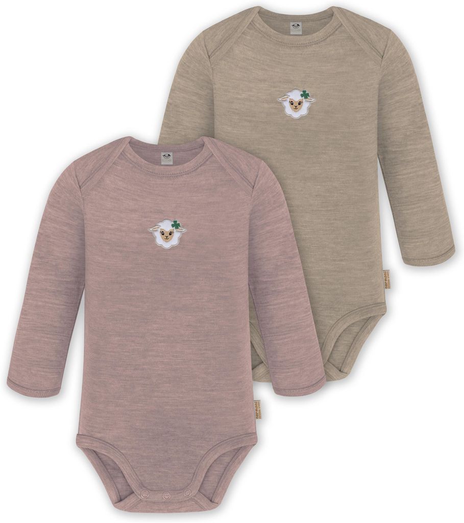 normani 2er Pack Baby Merino Body Langarm