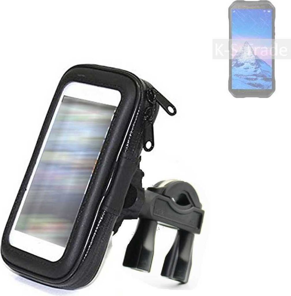 K-S-Trade Fahrrad-Halterung kompatibel mit Doogee S61 Handy-Halterung Halter Lenkstange Fahrradhalterung Motorrad Bike Mount Wasserabweisend