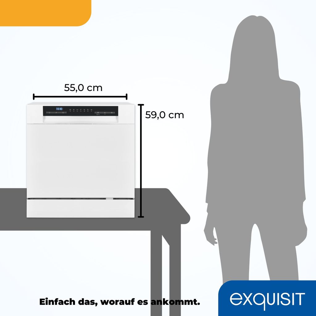 Exquisit Geschirrspüler GSP508-030D weiss | Spülmaschine 55 Produktbild 6