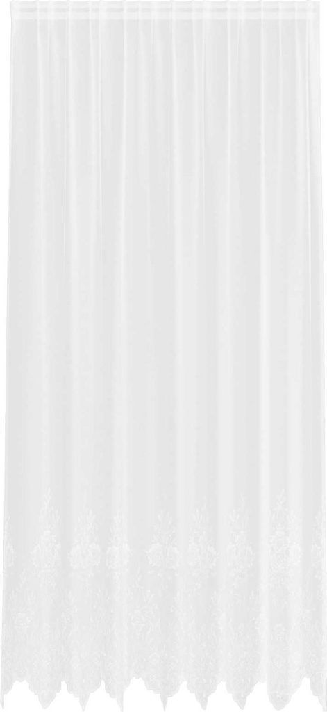 vidaXL Spitzenvorhang mit Vorhängen Floral Weiß 280 x 200 cm Polyester