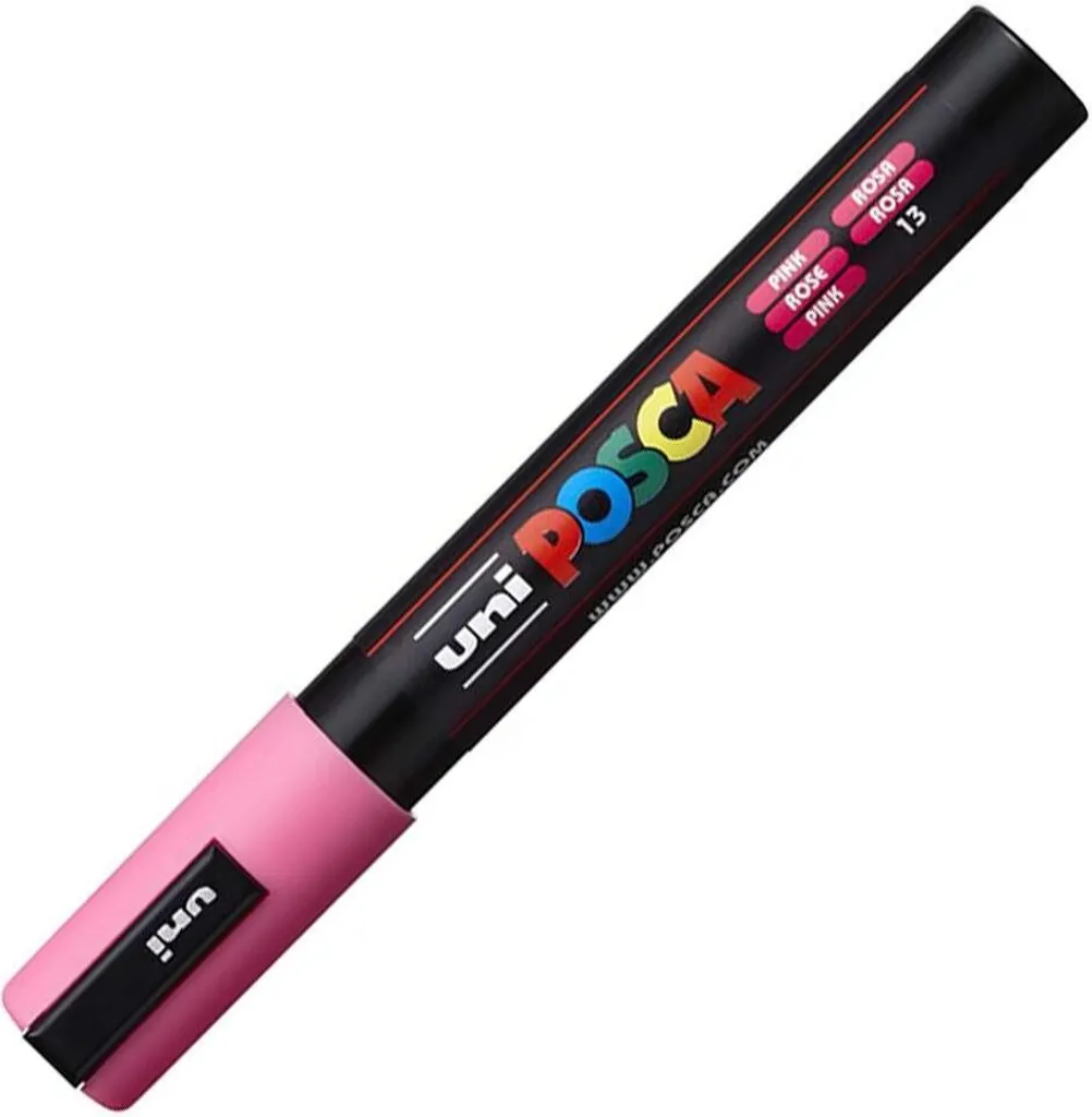 Lot de 6 Feutres Peinture POSCA PC-5M Rose Pointe Ogive Multi-supports