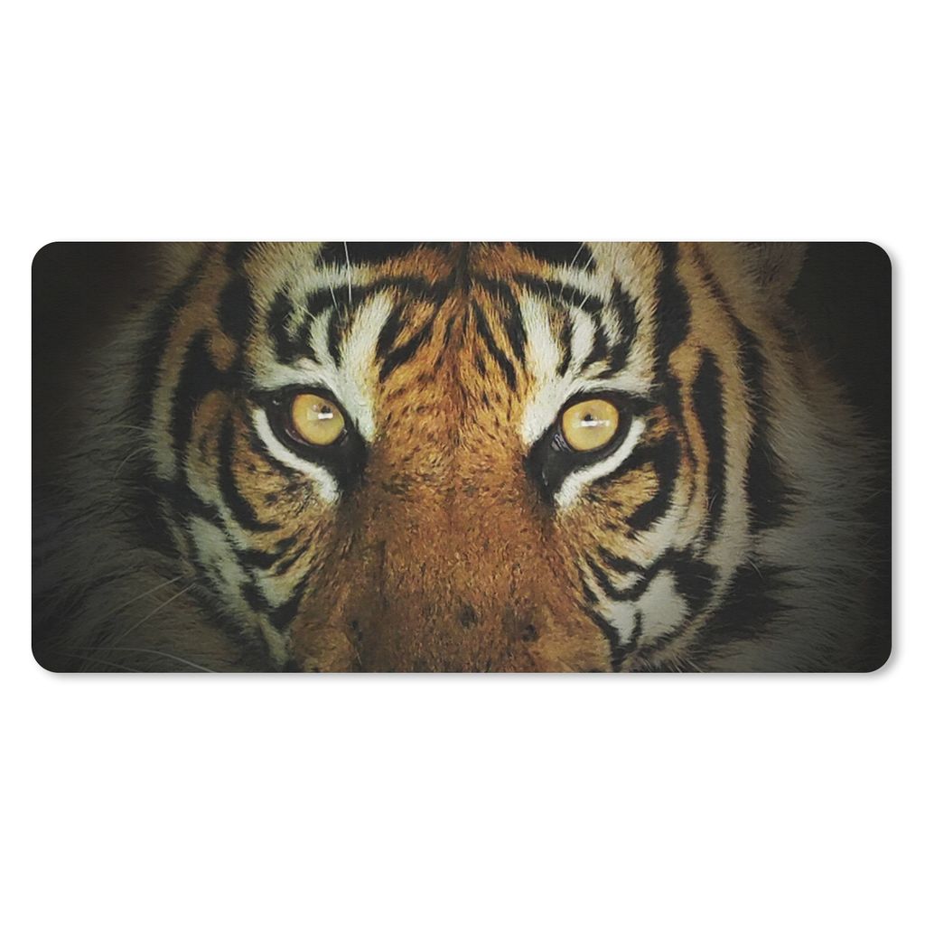 MuchoWow Mauspad Mousepad Tiger - Licht - Augen 60x30 cm - Mousepads - Maus Mat - Pad - Mausunterlage