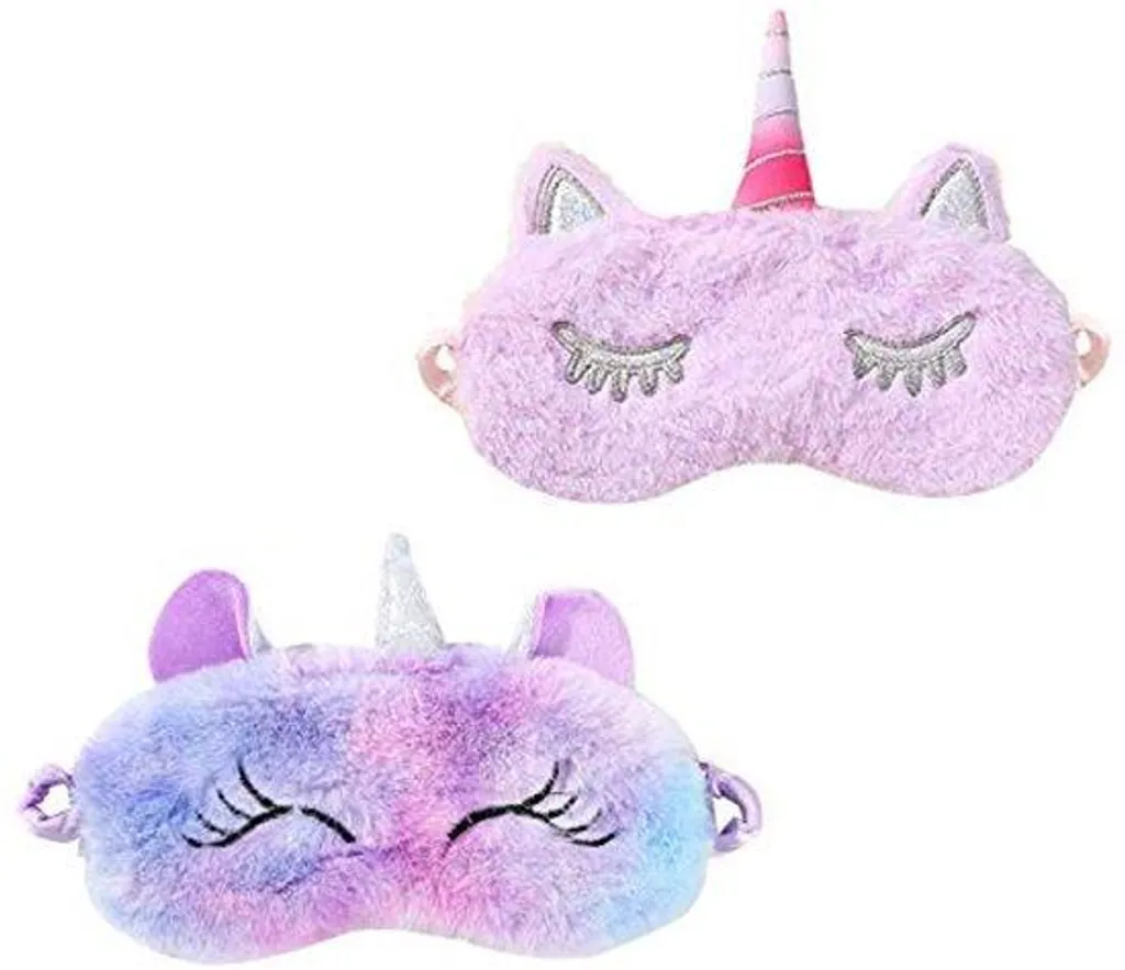Lot de 2 masques de voyage en peluche pour dormir partout femme enfant
