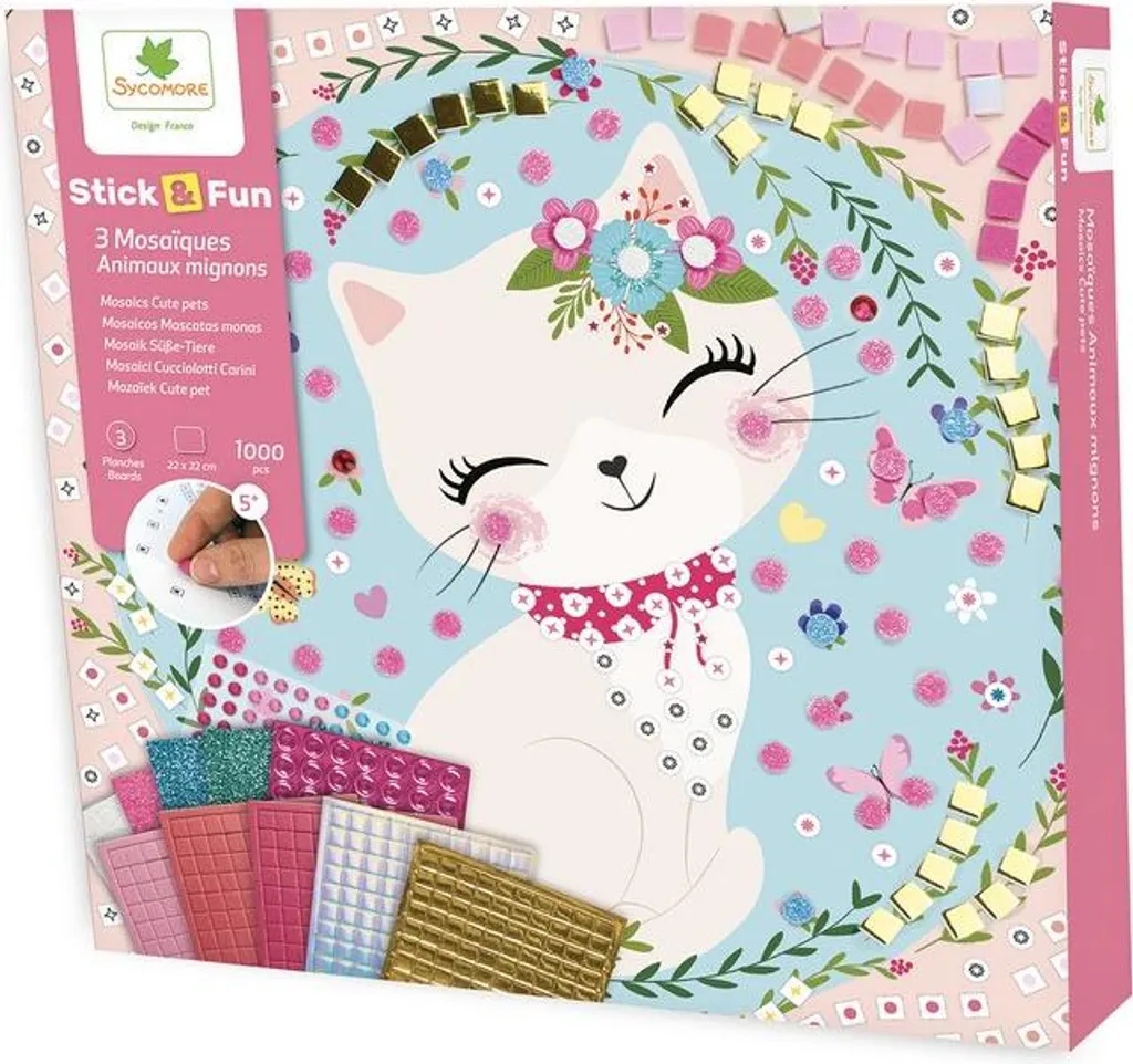 Kit Artistico Sycomore Stick'N Fun S: L'Arte del Mosaico per Bambini