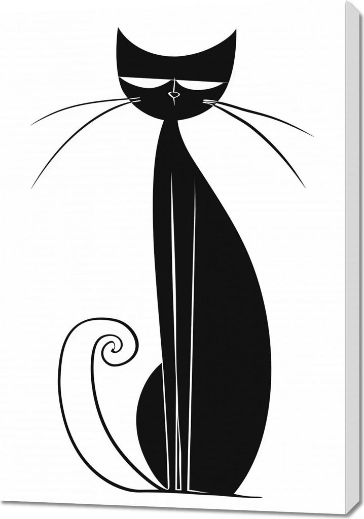 Bild 70x100cm Schwarz der Katze