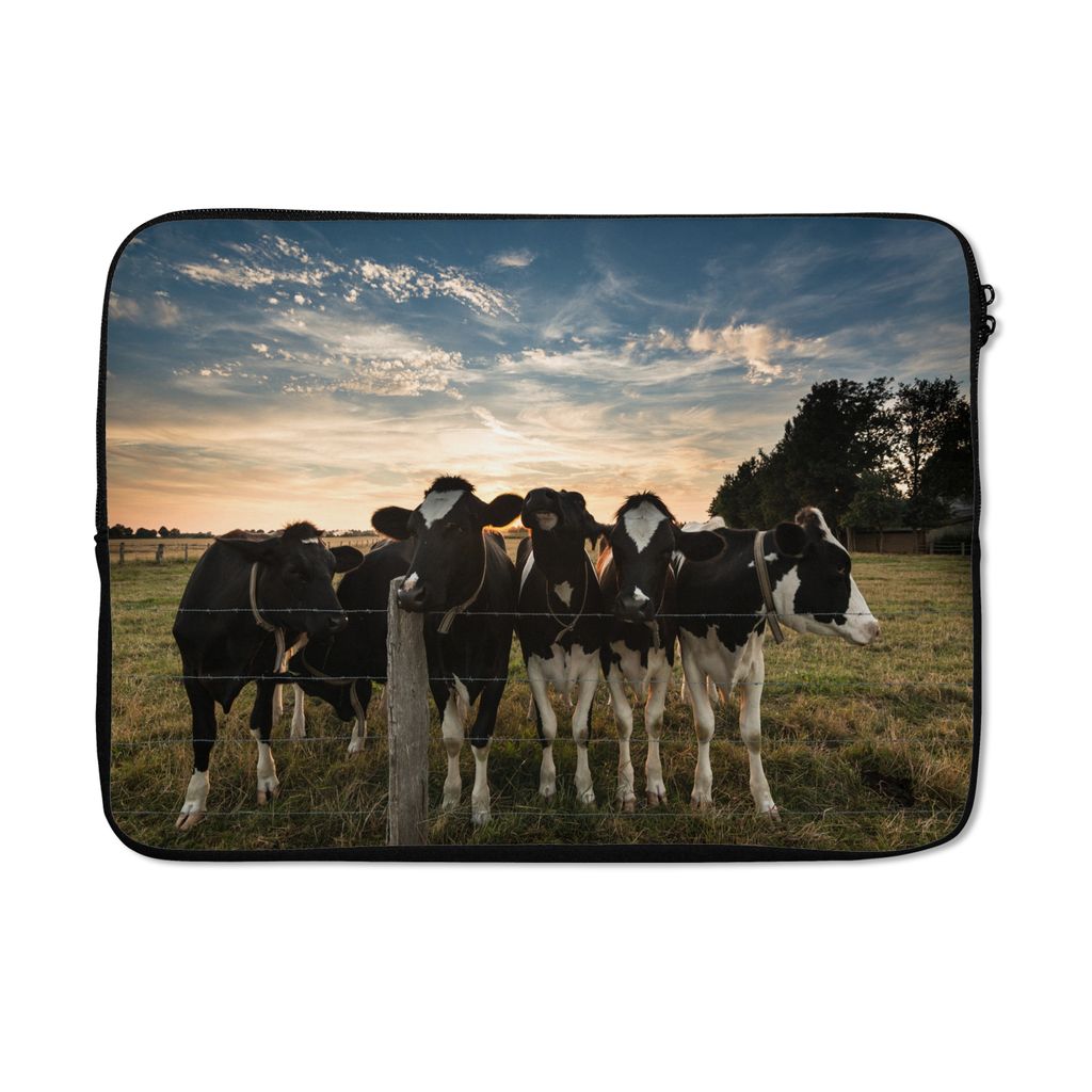 MuchoWow Laptop Hülle 14 ZollKühe - Tiere - Bauernhof Laptoptasche - Laptoptasche - Stoßsicher - Schutzhaube
