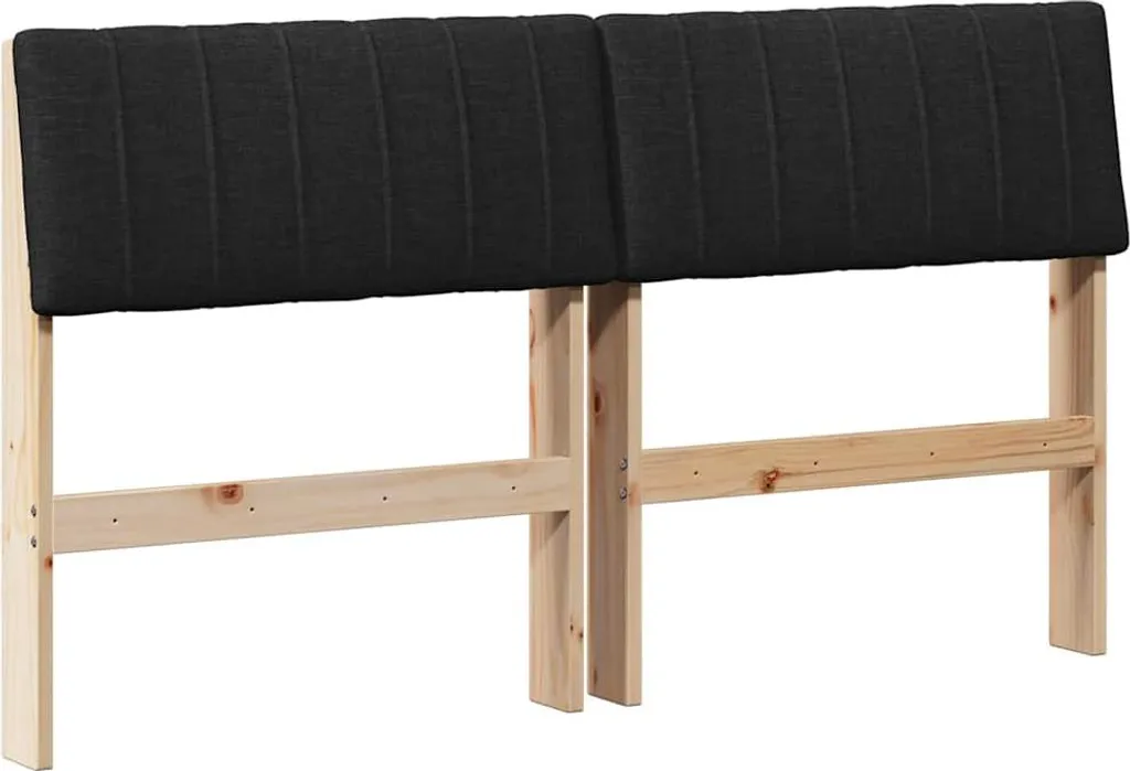 Testiera Imbottita Nera 135 cm | Legno Pino Massiccio | Offerta Speciale