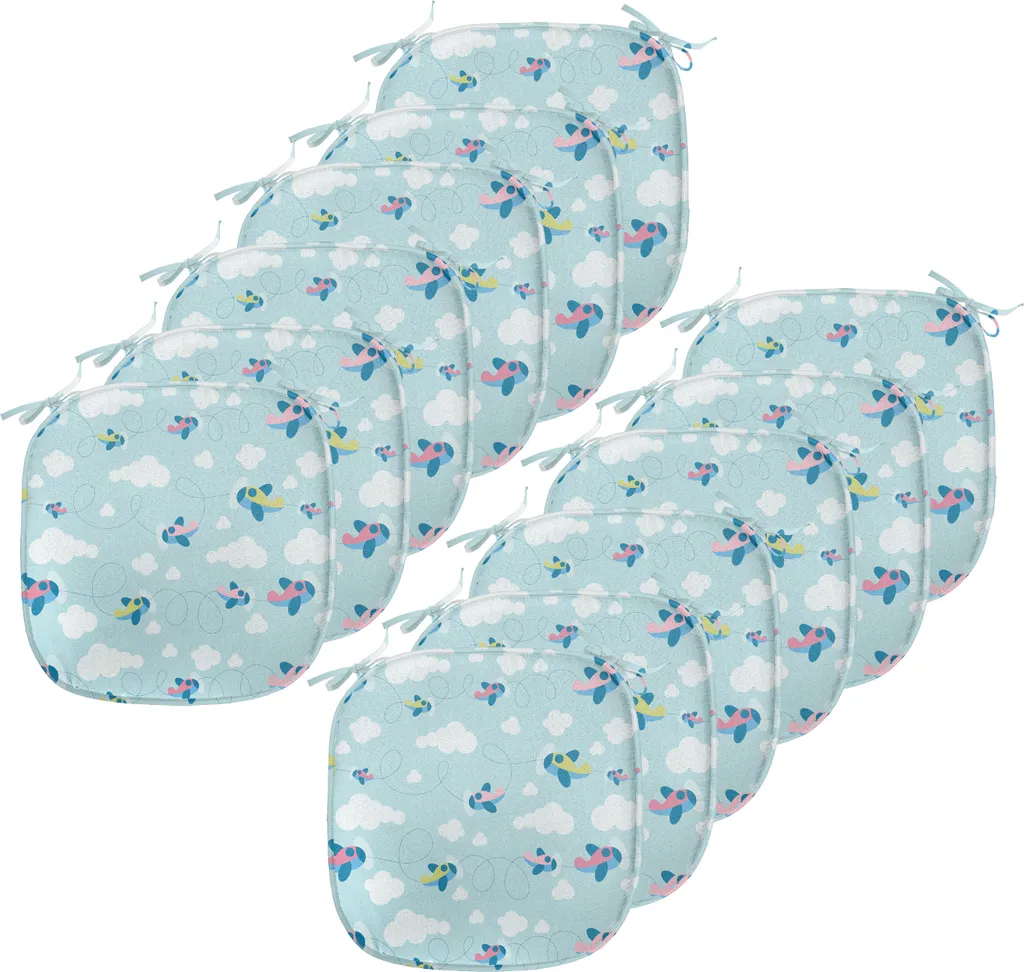 Coussin de Siège 40x40 cm avec Attaches Imperméable Motif Aérien