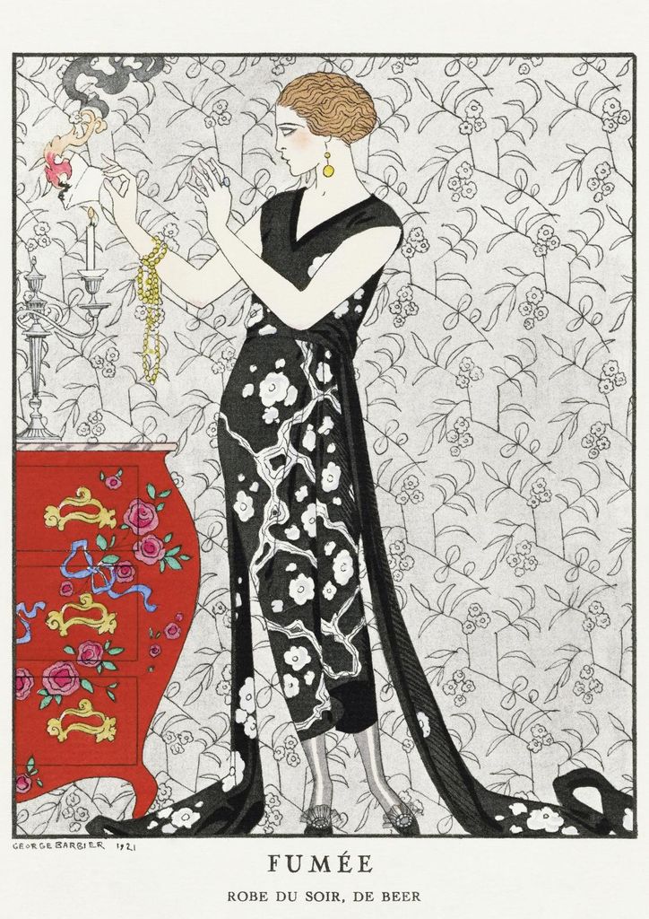 Plakat 21x29,7cm Fumée, Barbier Vintage für Salon