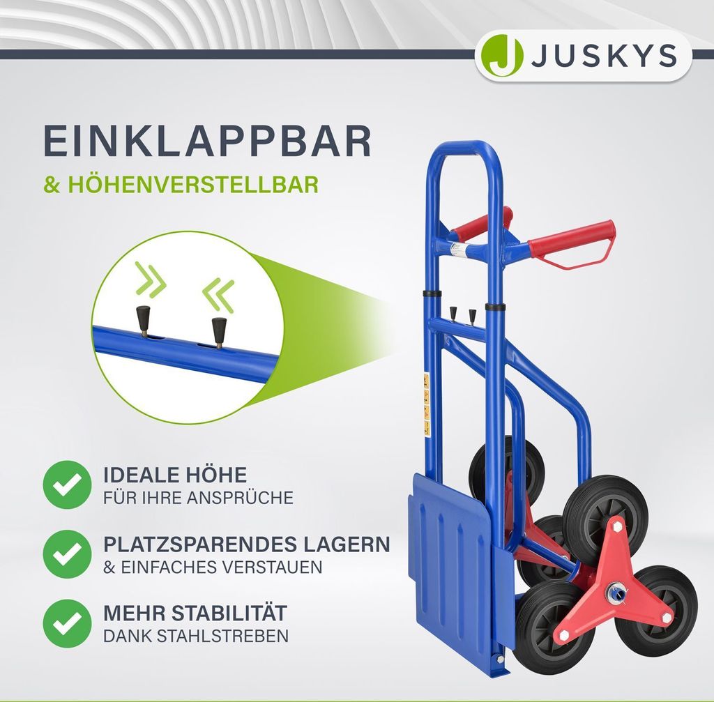 Juskys Treppensackkarre klappbar - für Umzug & schwere Produktbild 7