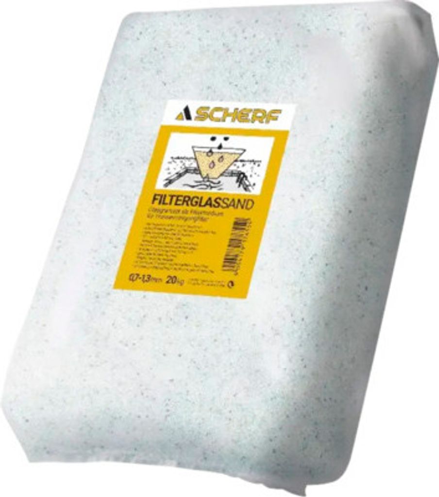 Filterglas Filtersand Glassand 0,5 - 1,25 mm 20 kg PE-Sack Produktbild 2