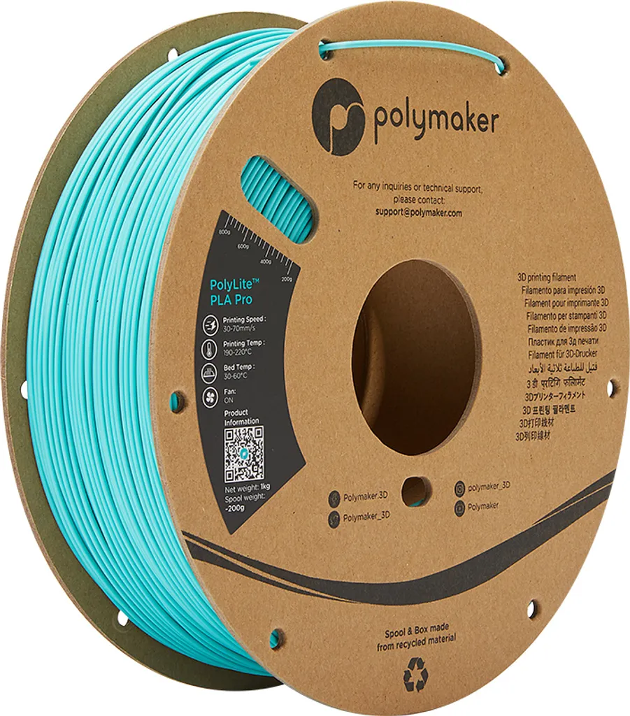 Filamento Turchese 1.75mm Polymaker PolyLite PLA PRO - 1kg High-Tech - 3
